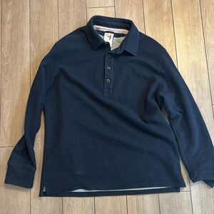 Relwen Henley Knit Sweater Polo Size XL - Navy